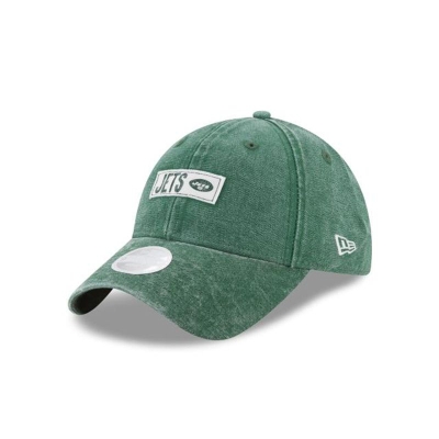 Green New York Jets Hat - New Era NFL Rugged Tag 9TWENTY Adjustable Caps USA4659027